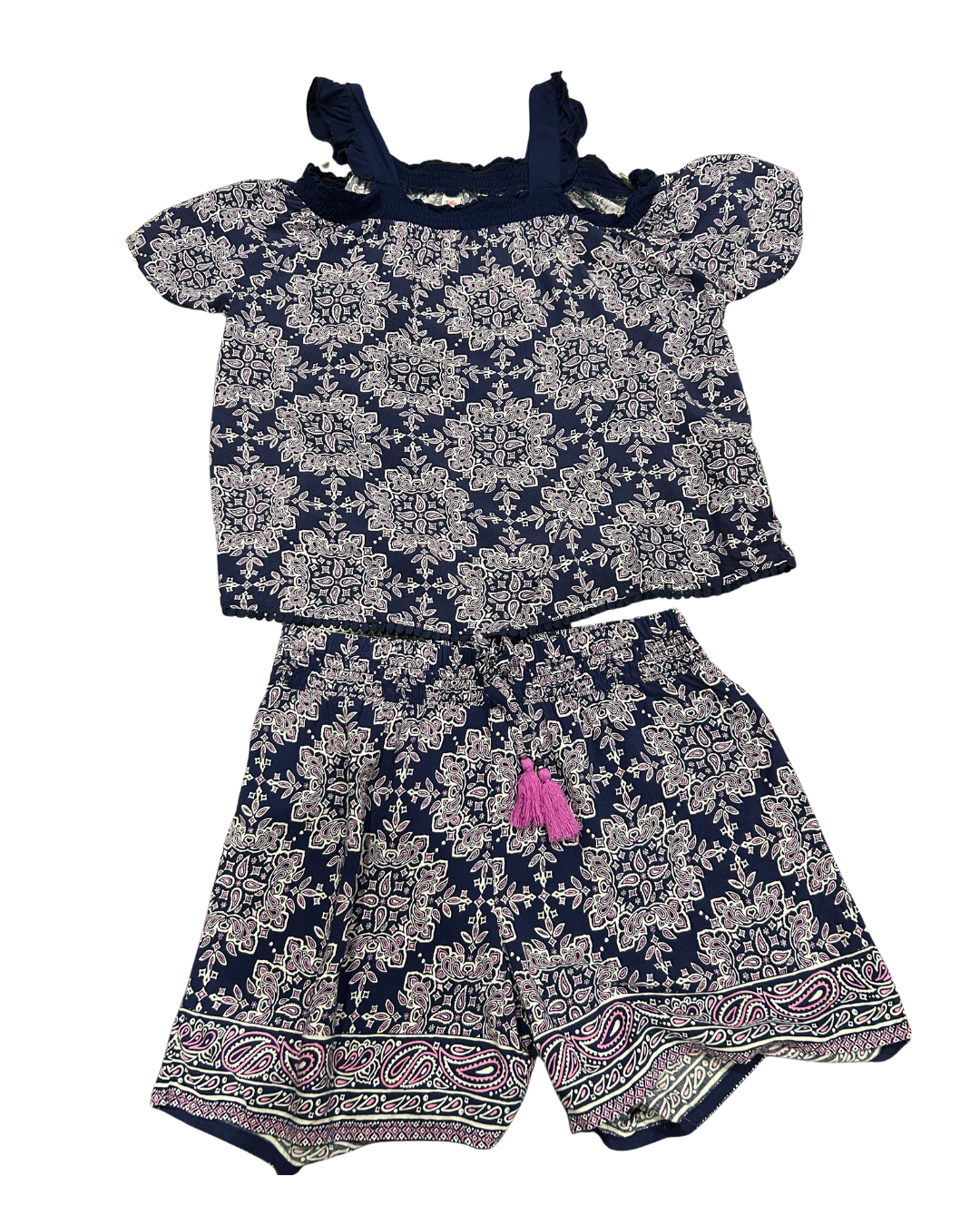 Navy Floral Kids' Two-Piece Outfit