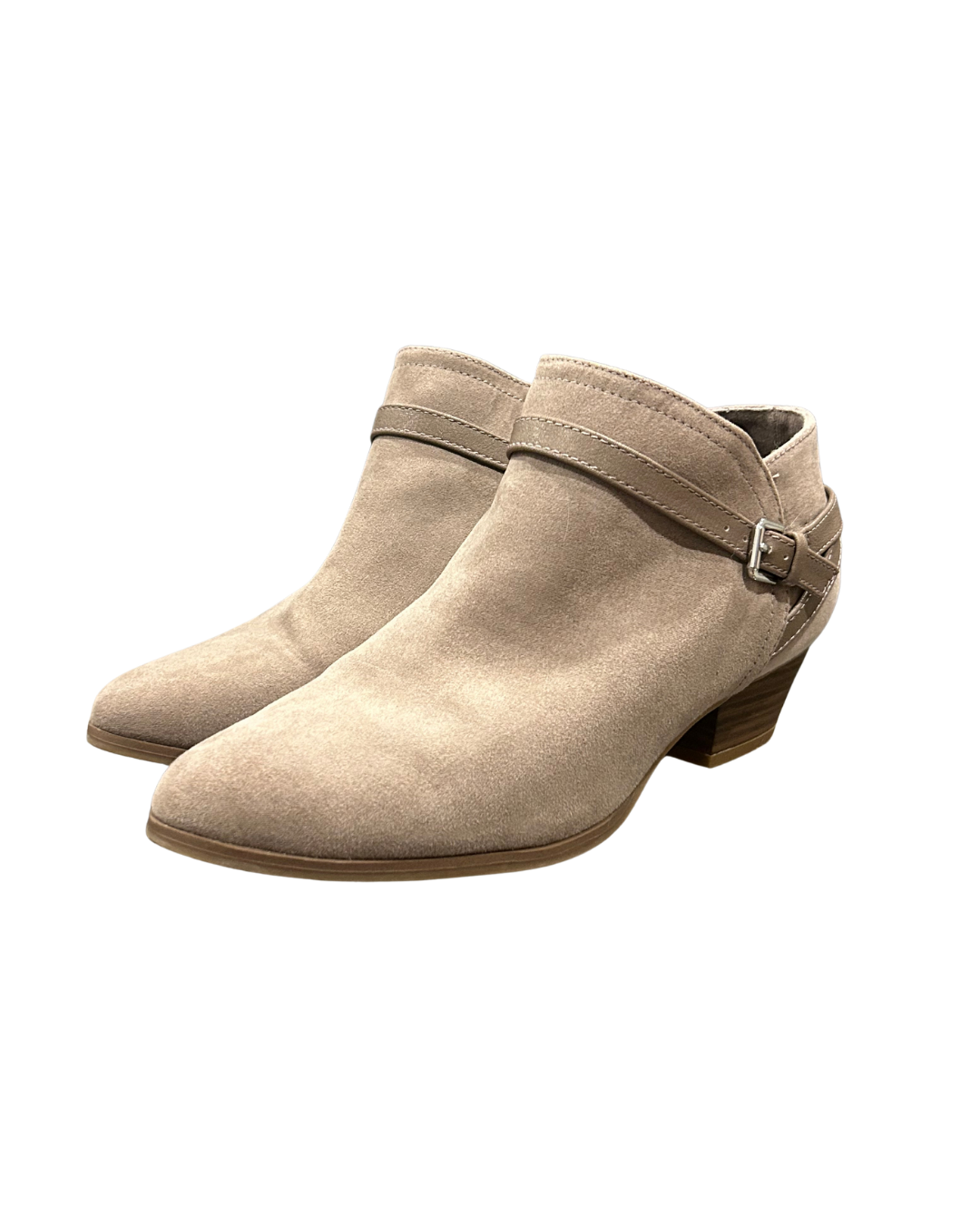 Chic Beige Suede Ankle Booties  Size -  8