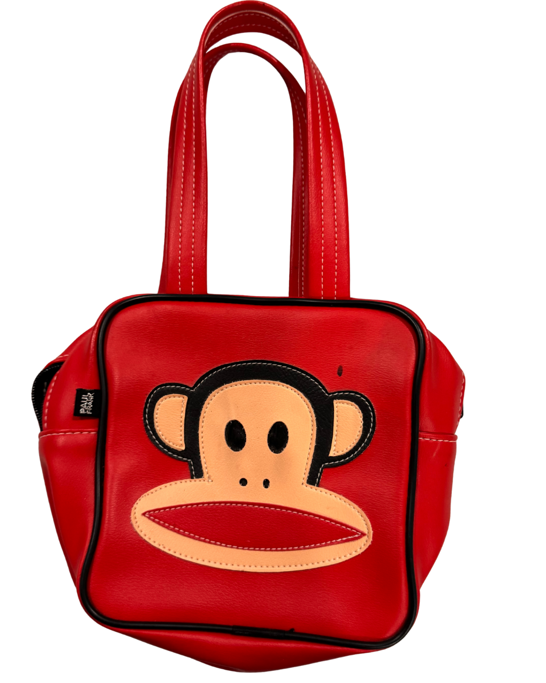Vintage Paul Frank Julius Monkey red PVC square handbag