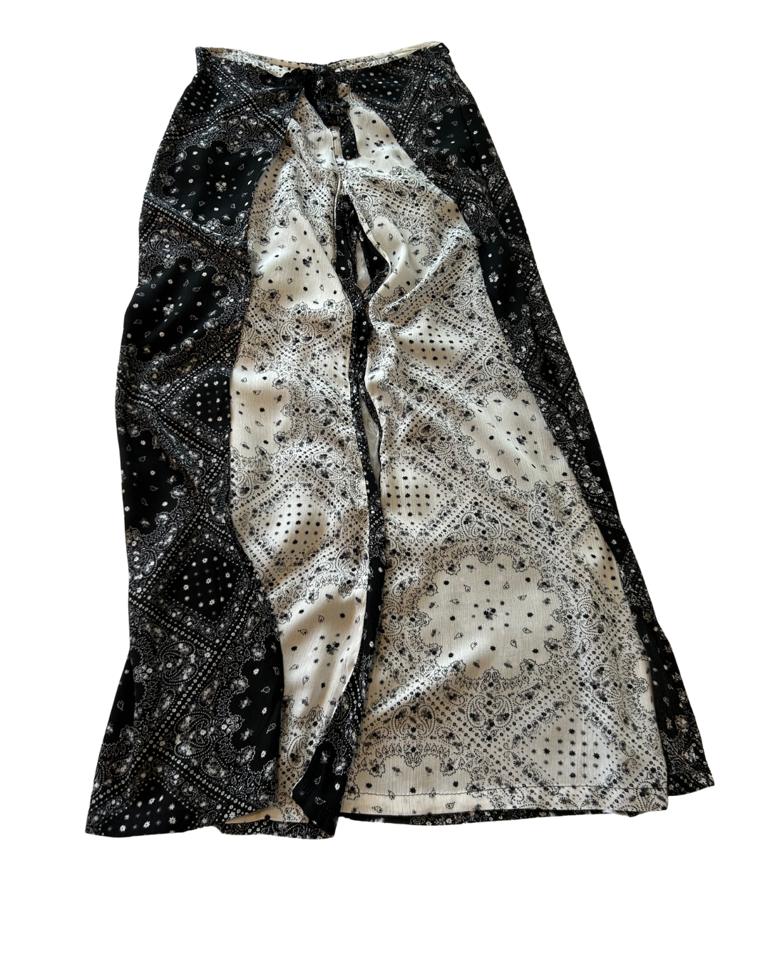 Black and White Bandana Print Palazzo Pants - Size S