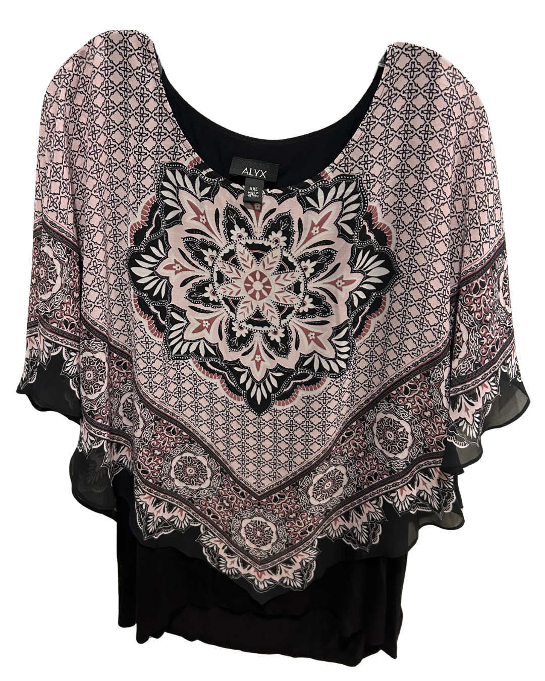 ALYX Layered Floral Poncho Top - XL