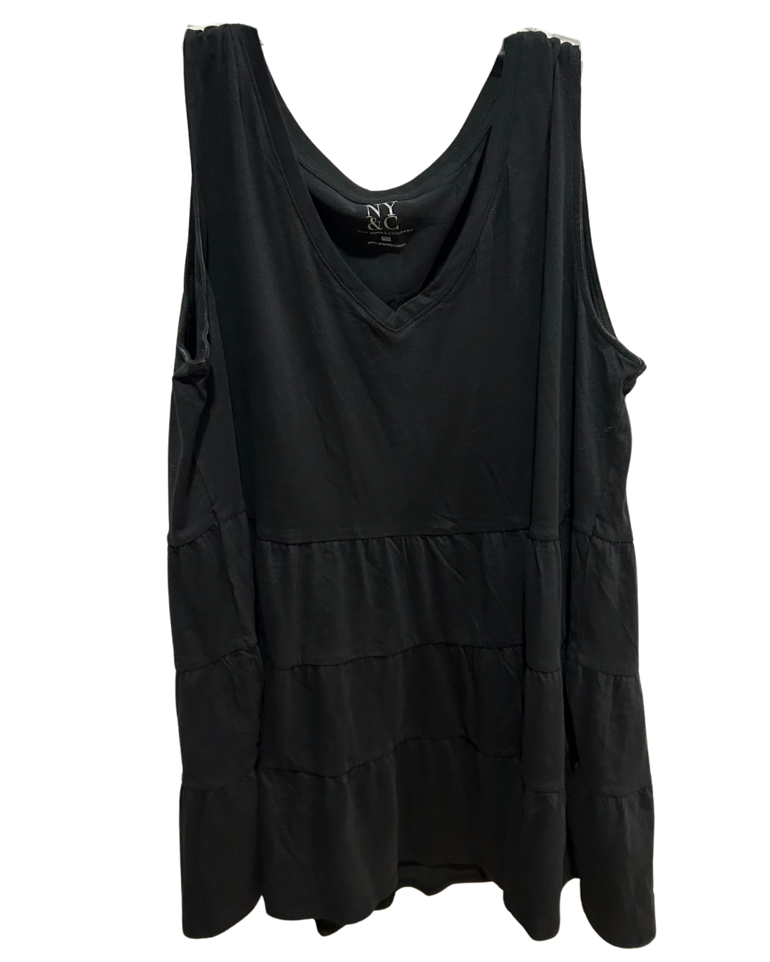 XL Black Tiered Sleeveless Dress