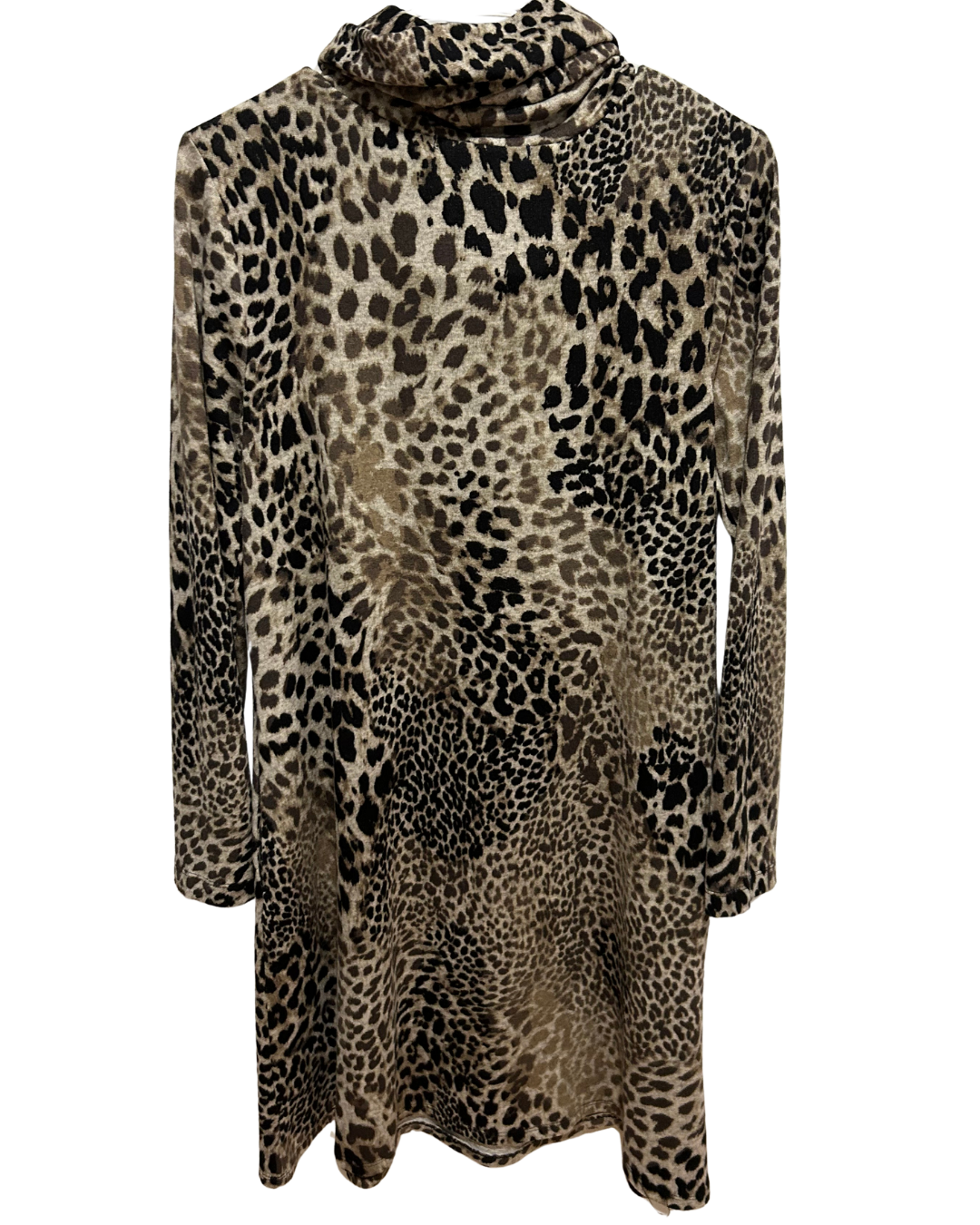 Leopard Chic Long Sleeve Dress - Size Small