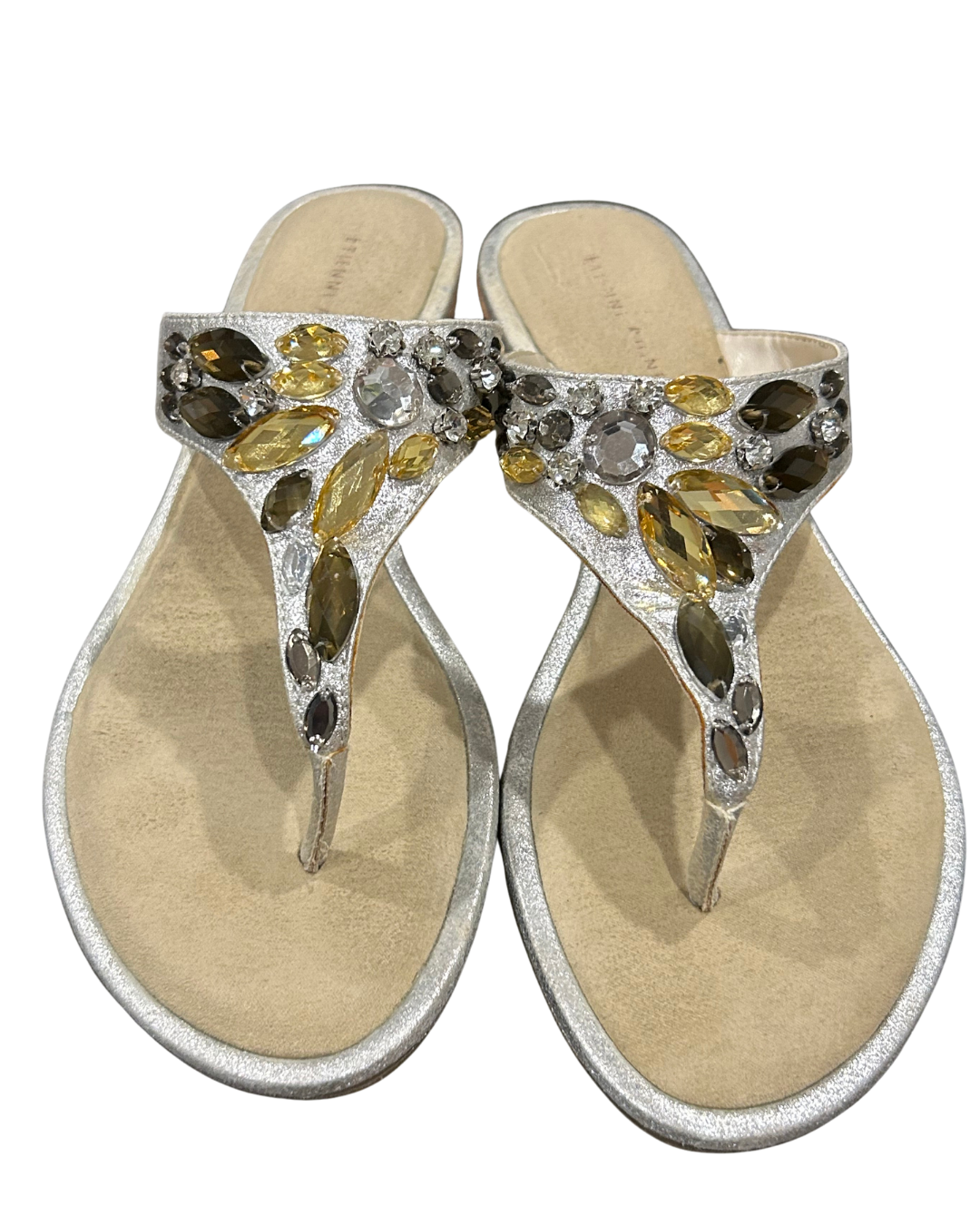 Glamorous Gemstone-Embellished Sandals Size - 8.5