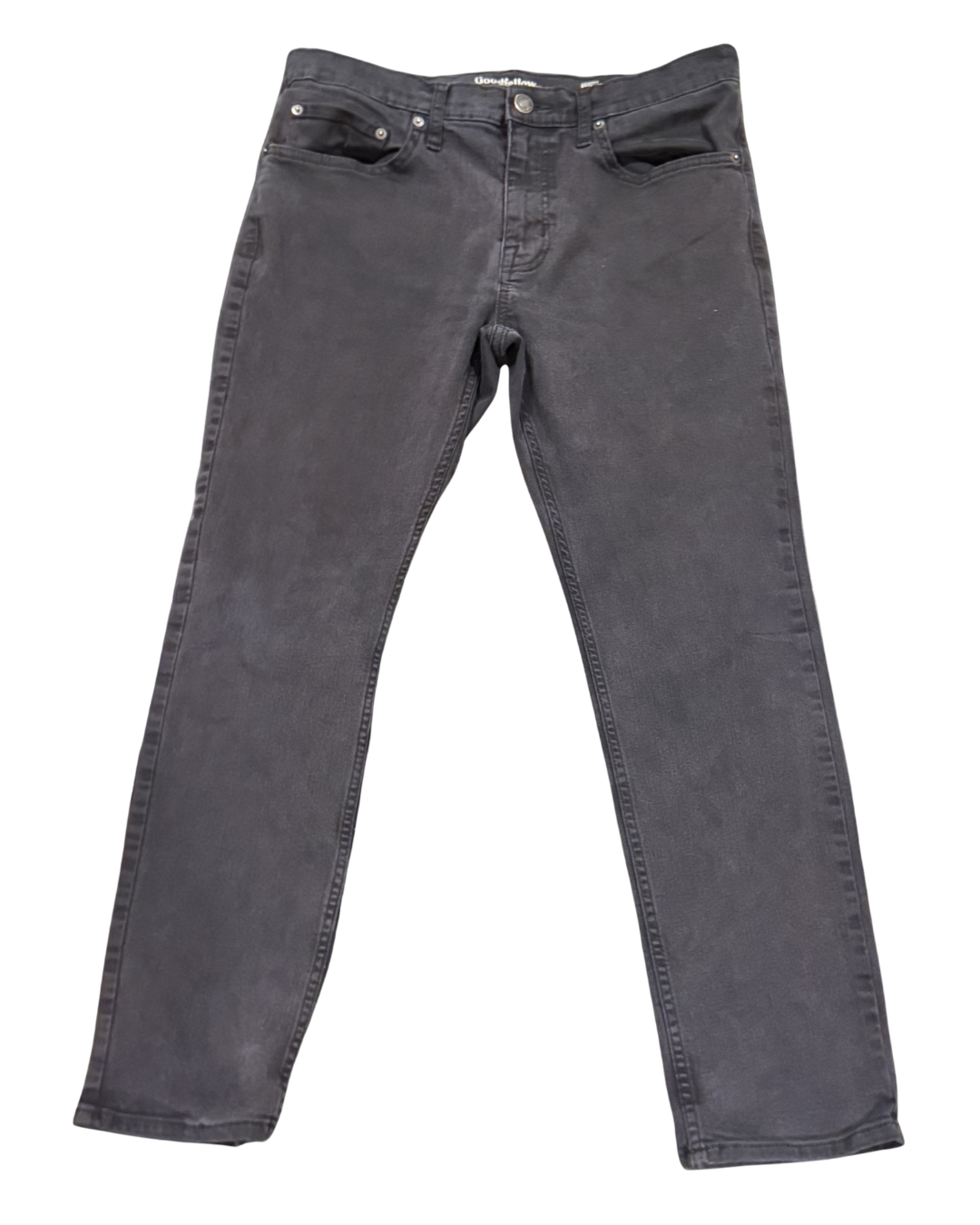 Classic Charcoal Straight-Leg Jeans
