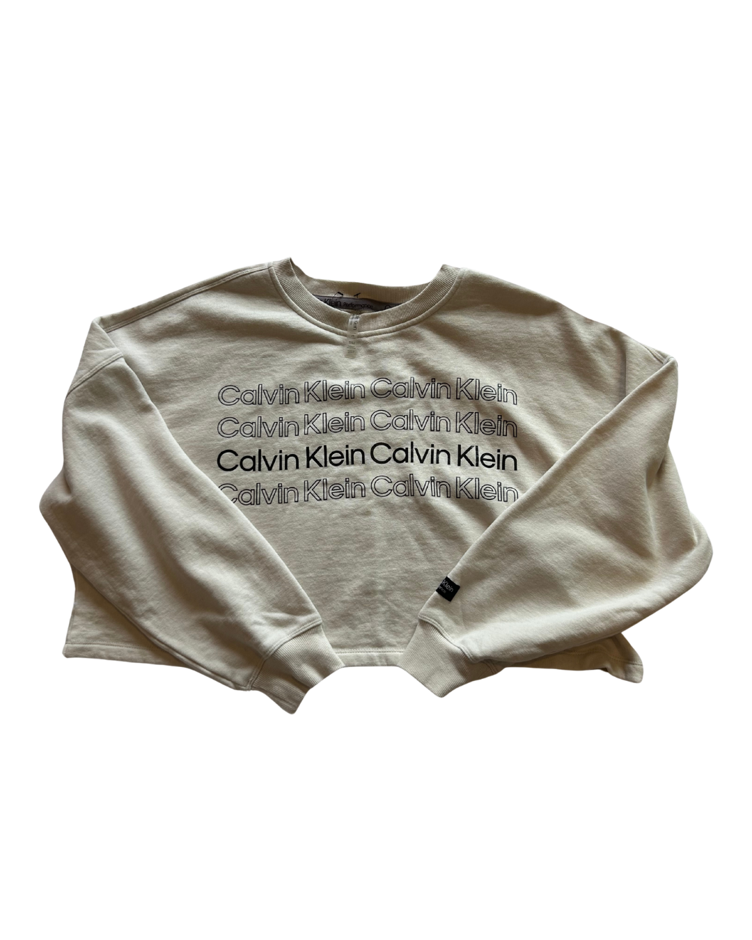 Calvin Klein Logo Cropped Sweatshirt Size L