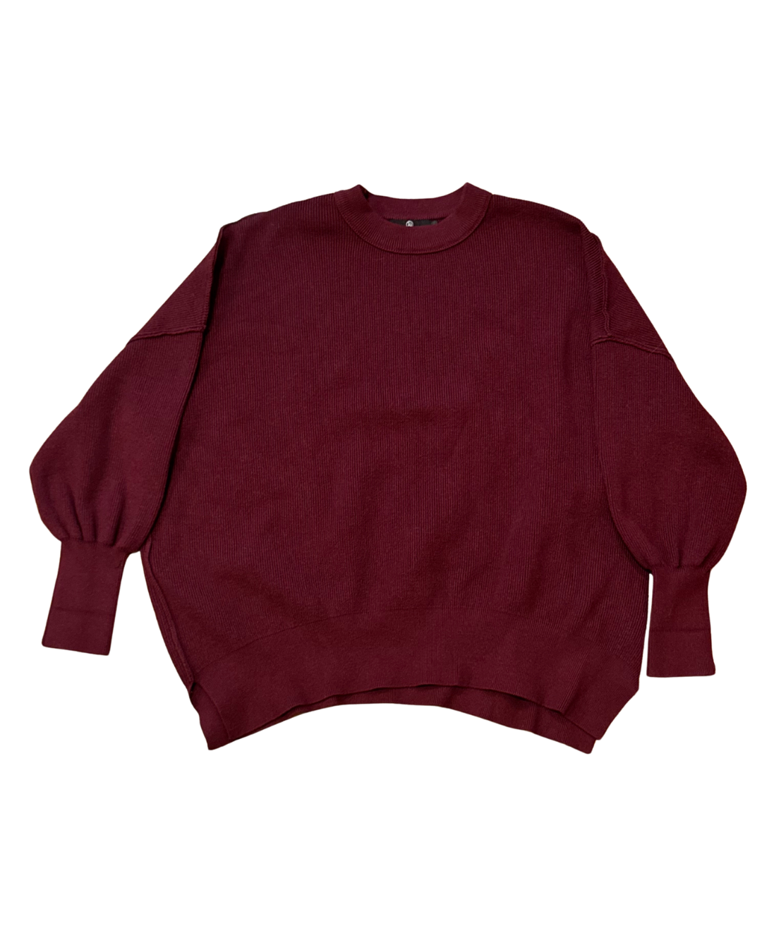 Burgundy Balloon Sleeve Sweater Size - M