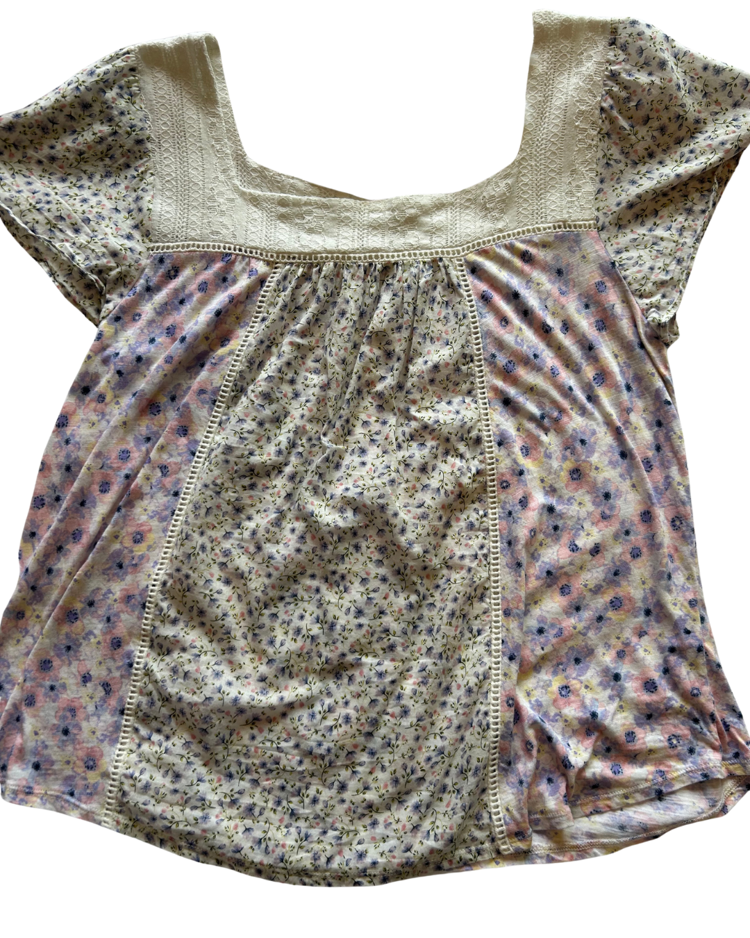 Floral Print Lace Top Size XL