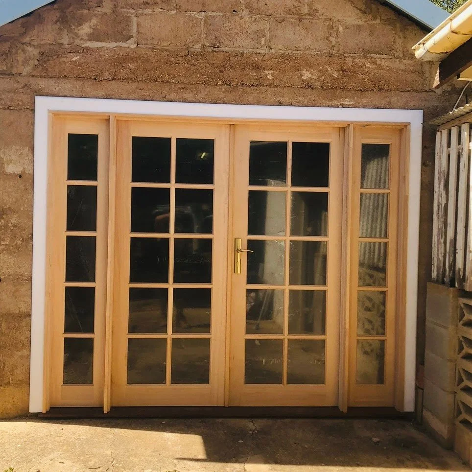 glass french doors on garage