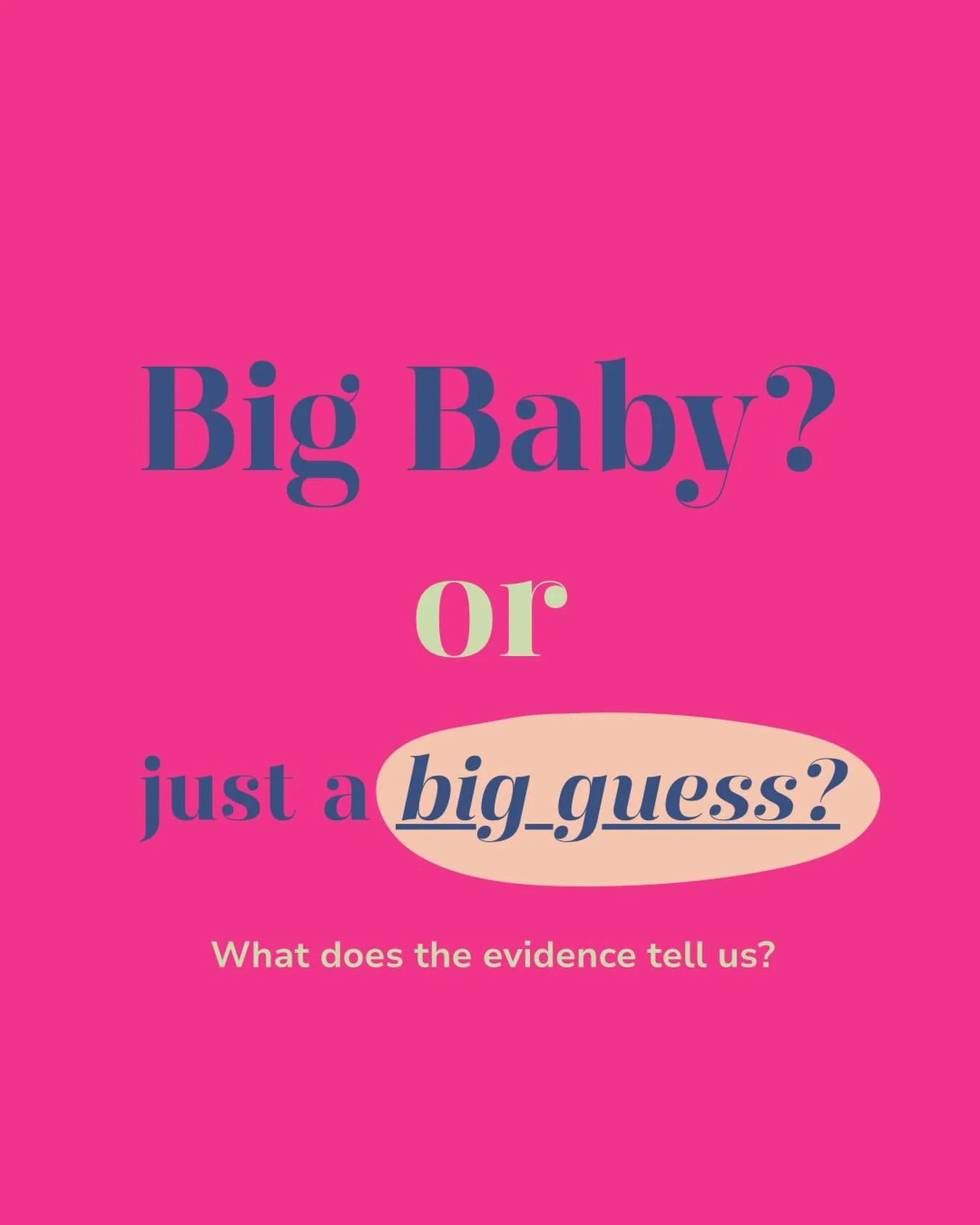 Big baby? Or just a big guess? 👀

Research summarised by @drsarawickham shows:

✨ Only 4 in 10 &ldquo;big babies&rdquo; are actually big
✨ 6 in 10 aren&rsquo;t
✨ Scans can be 15% off either way
✨ That &ldquo;8lb 13oz baby&rdquo;? Could be 7lb 8oz&he