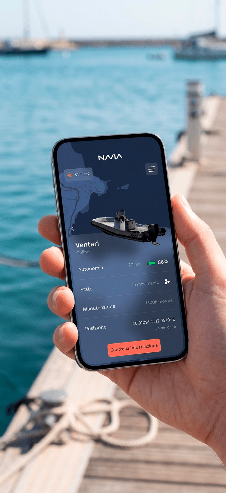 Interfaccia NAV.IA su smartphone