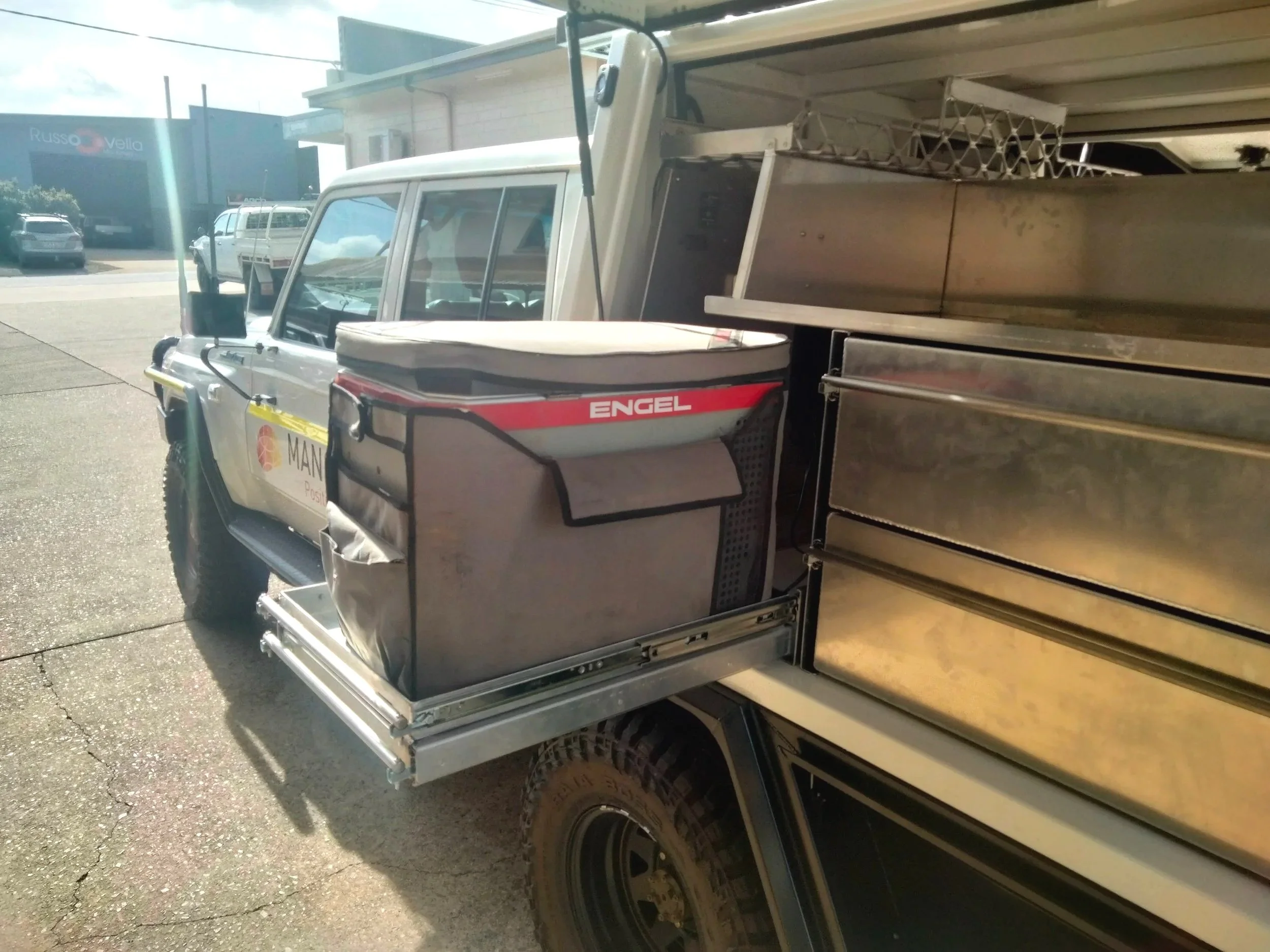 Custom vehicle storage and camping fit-out fabricated by Eclipse Fabrication in Atherton Tablelands