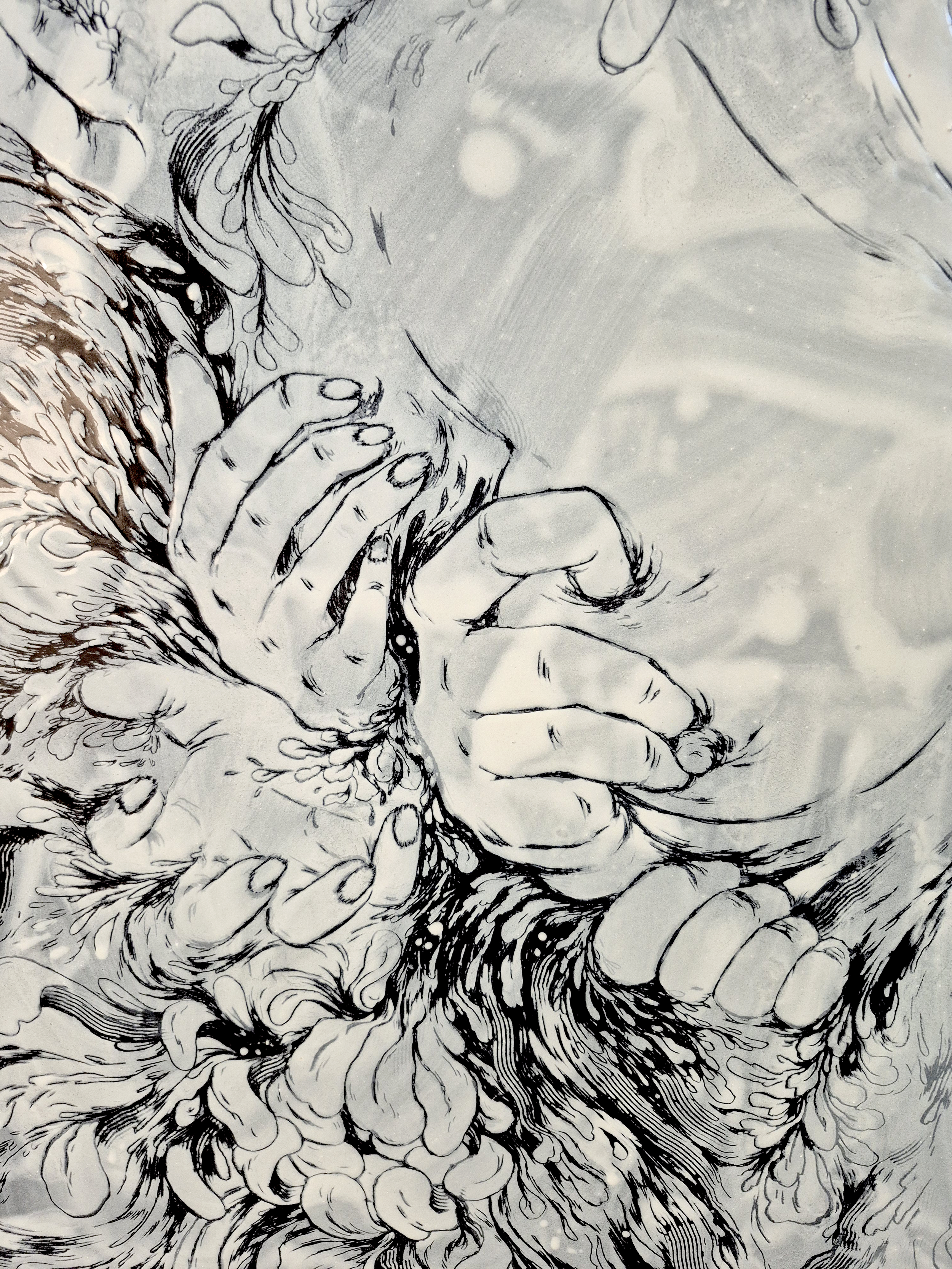 TAKE A DEEP BREATH,2026, Enamel fine art, Close up 8, Dorota Kaustová