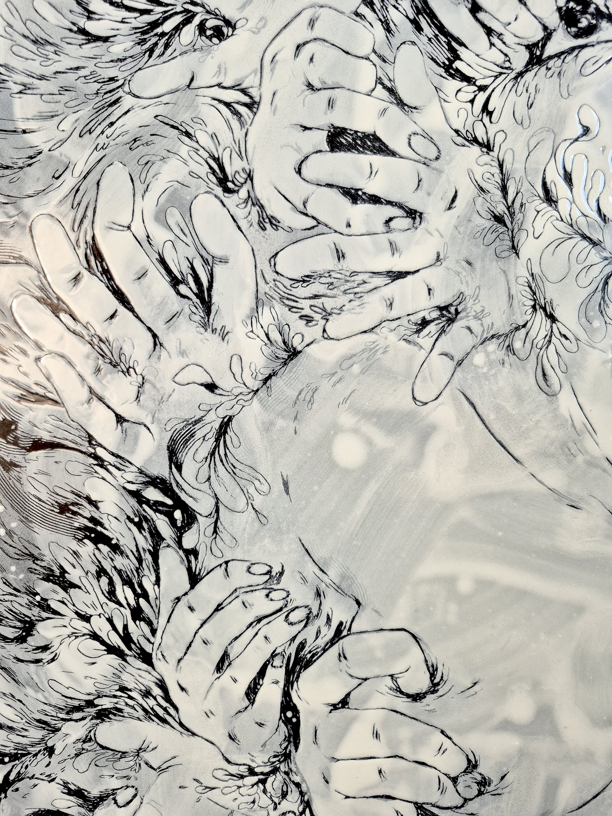 TAKE A DEEP BREATH,2026, Enamel fine art, Close up 9, Dorota Kaustová