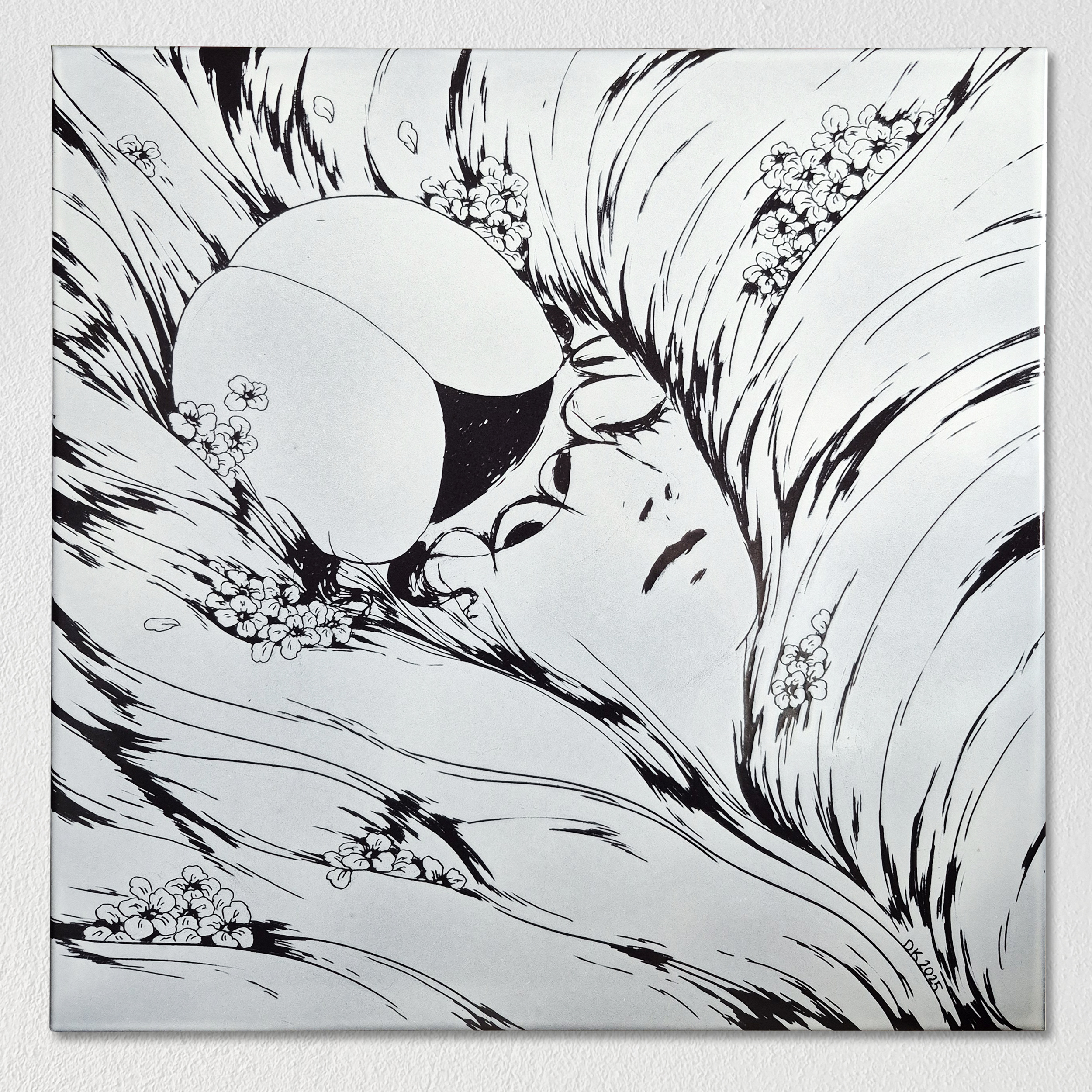 DESCENDING INTO ENDLESS SLEEP II, 2025, Enamel Fine Art,On Wall, Dorota Kaustová