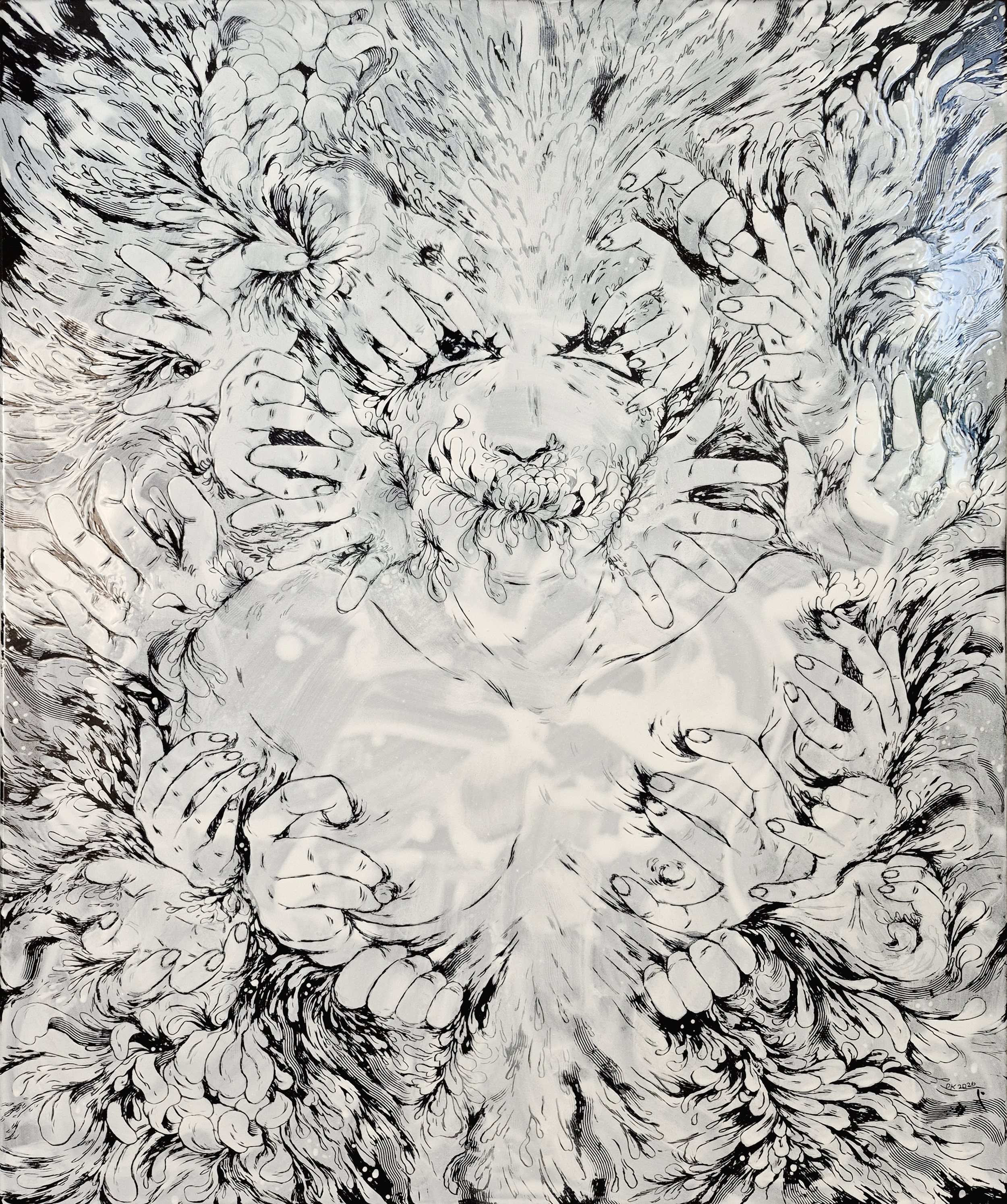 TAKE A DEEP BREATH,2026, Enamel fine art, Dorota Kaustová