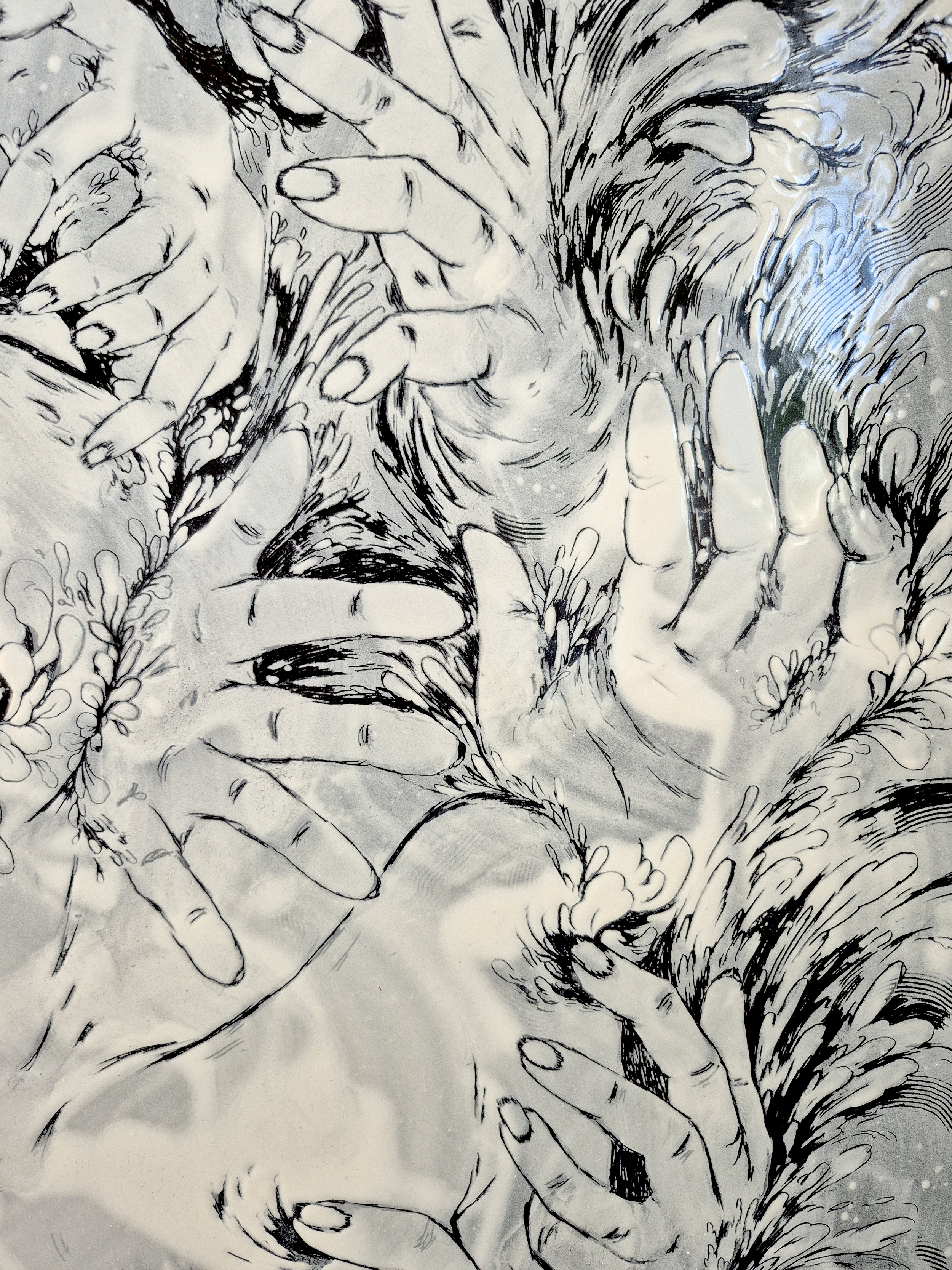 TAKE A DEEP BREATH,2026, Enamel fine art, Close up 6, Dorota Kaustová