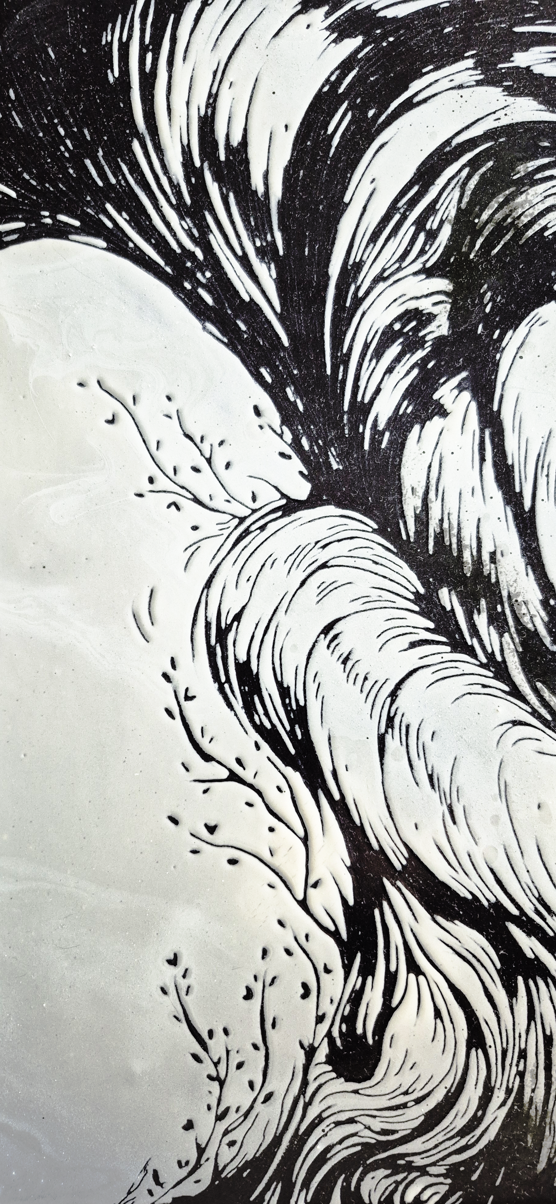 ABSORBED, 2025, Enamel Fine Art, Close up 1, Dorota Kaustová