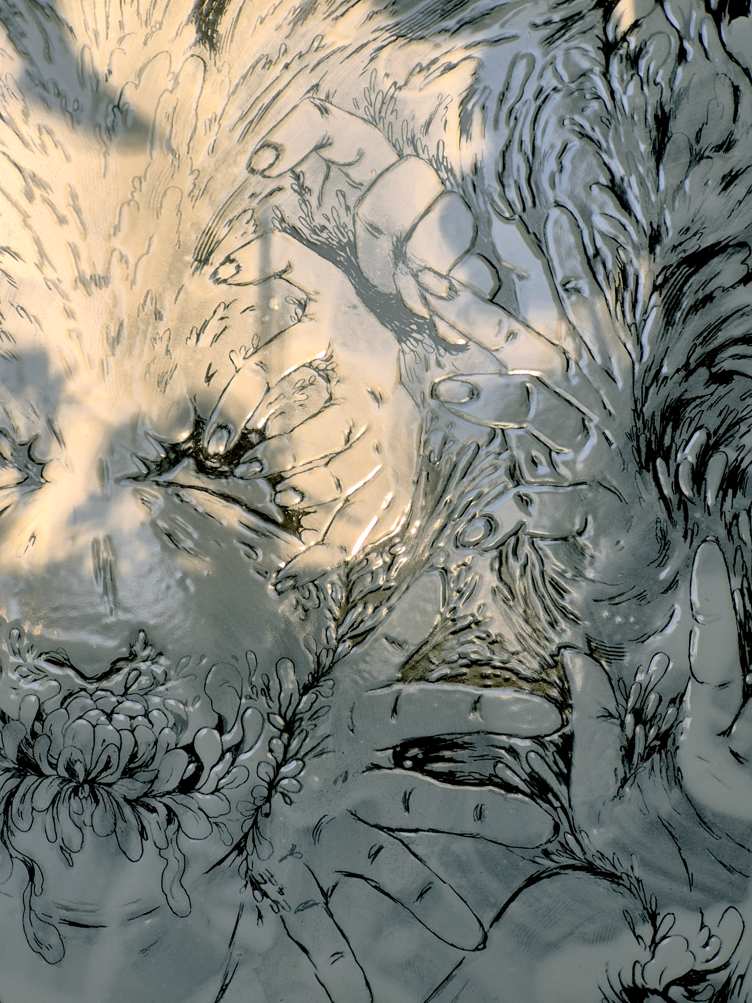 TAKE A DEEP BREATH,2026, Enamel fine art, Close up 12, Dorota Kaustová