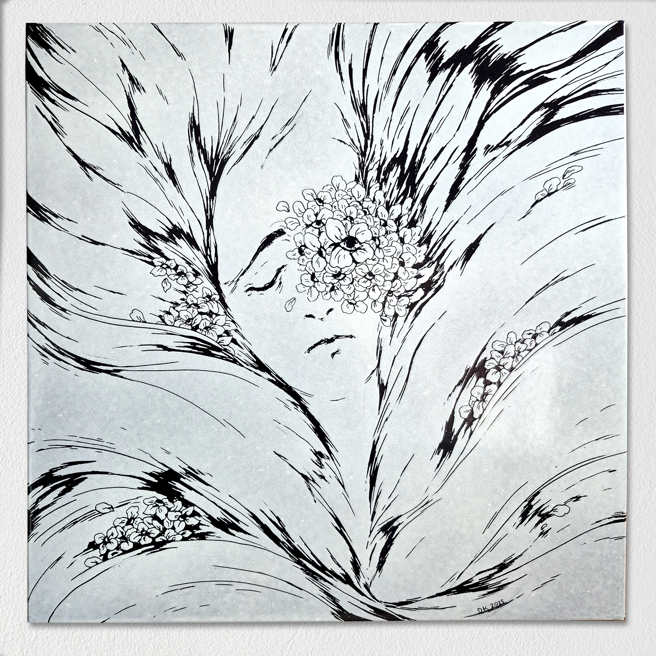 DESCENDING INTO ENDLESS SLEEP I, 2025, Enamel Fine Art, On Wall,Dorota Kaustová
