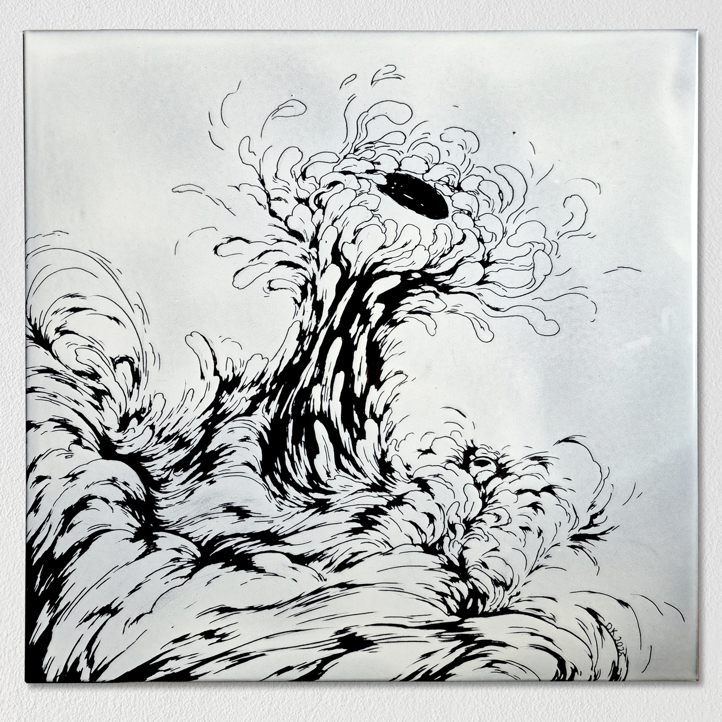 ERUPTING OUT, 2025, Enamel fine art, On wall, Dorota Kaustová