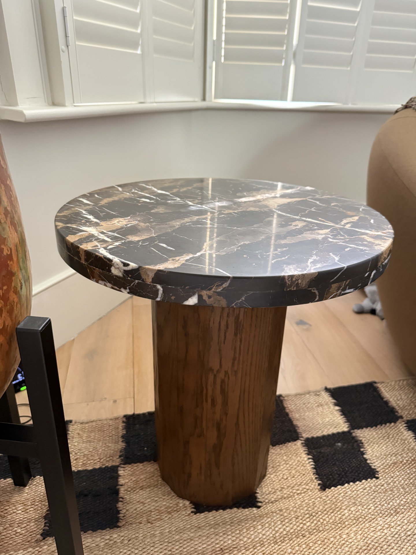 Marble Side Table - integrated vault