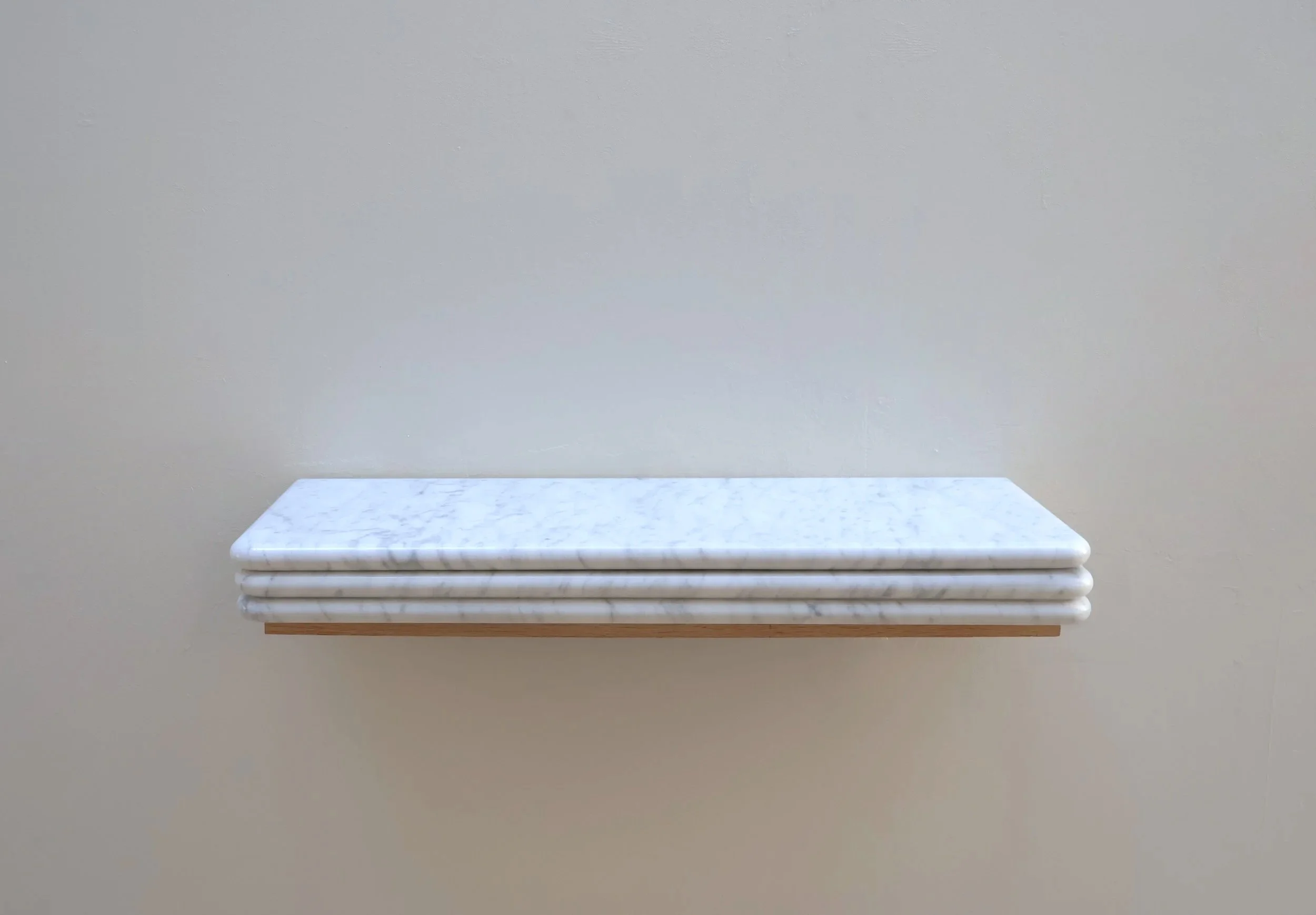 Vaulted Floating Carrara Marble Shelf - The Magpie