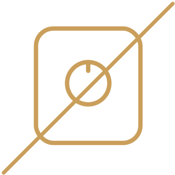 An icon of a weighing scale with a diagonal line crossing it out.