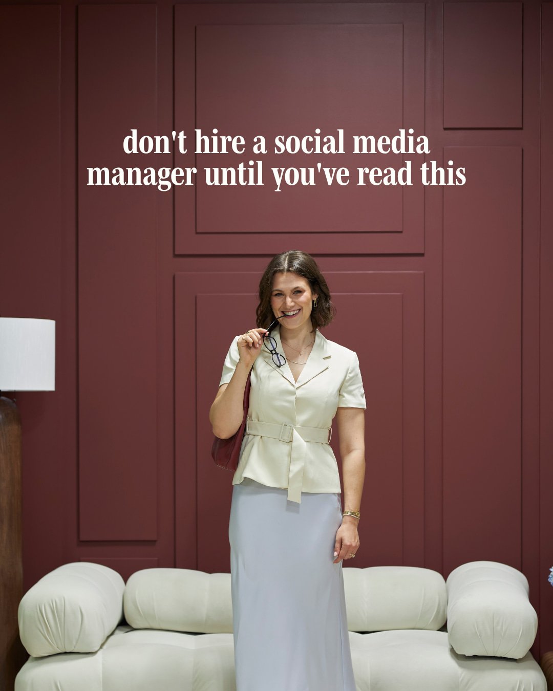 A social media manager cannot fix a brief nobody wrote.

The slides read like a checklist, and they work better as a brief. Settle the answers before the first call and the hire has something to be good at.

Wanting a say in the content is not a red 