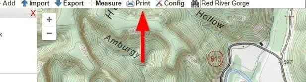 Printing maps from CalTopo.
