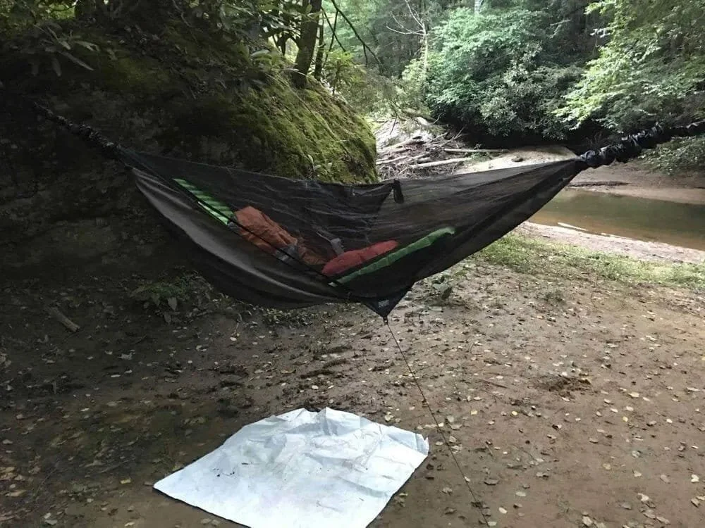 My hammock camping spot in Kentucky's Red River Gorge.