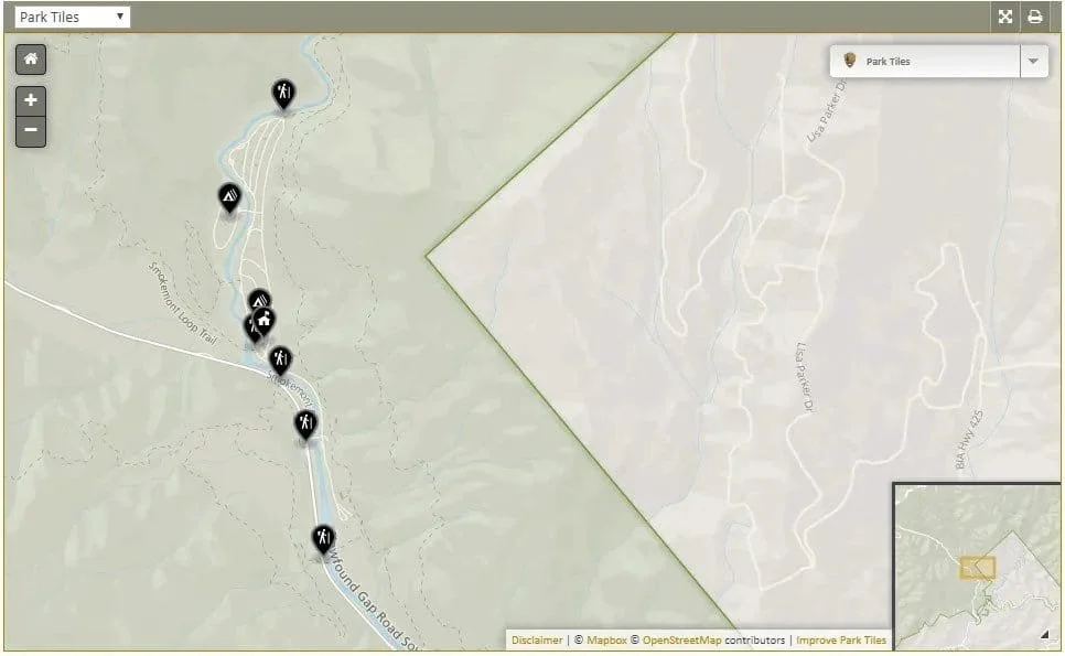 An example of a typical recreation map