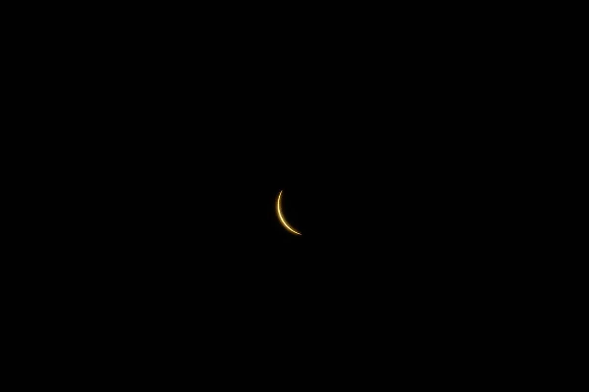 Moments before totality during the 2024 total solar eclipse.