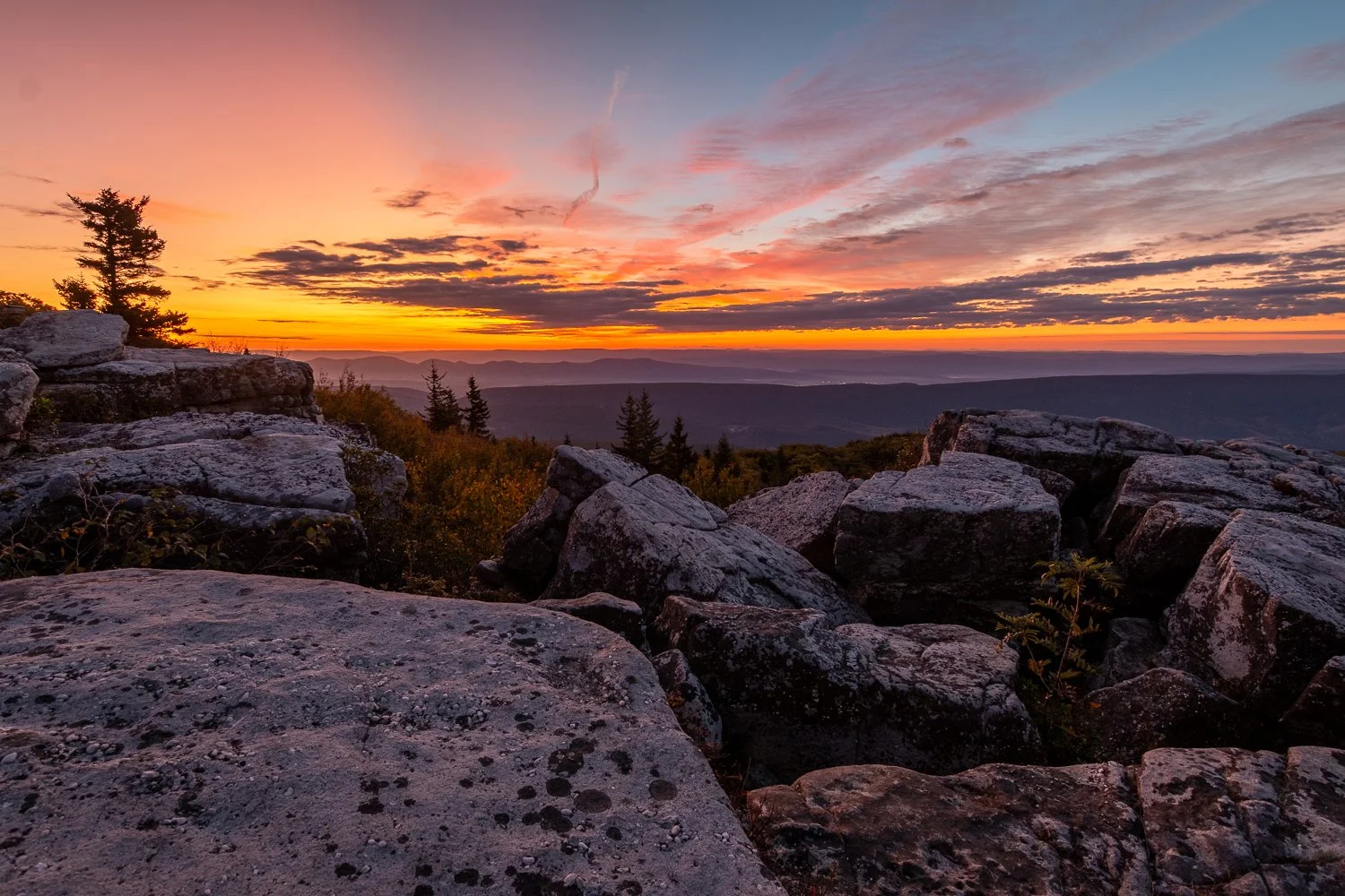 The sunrise from Bear Rocks, taken during a previous backpacking trip.