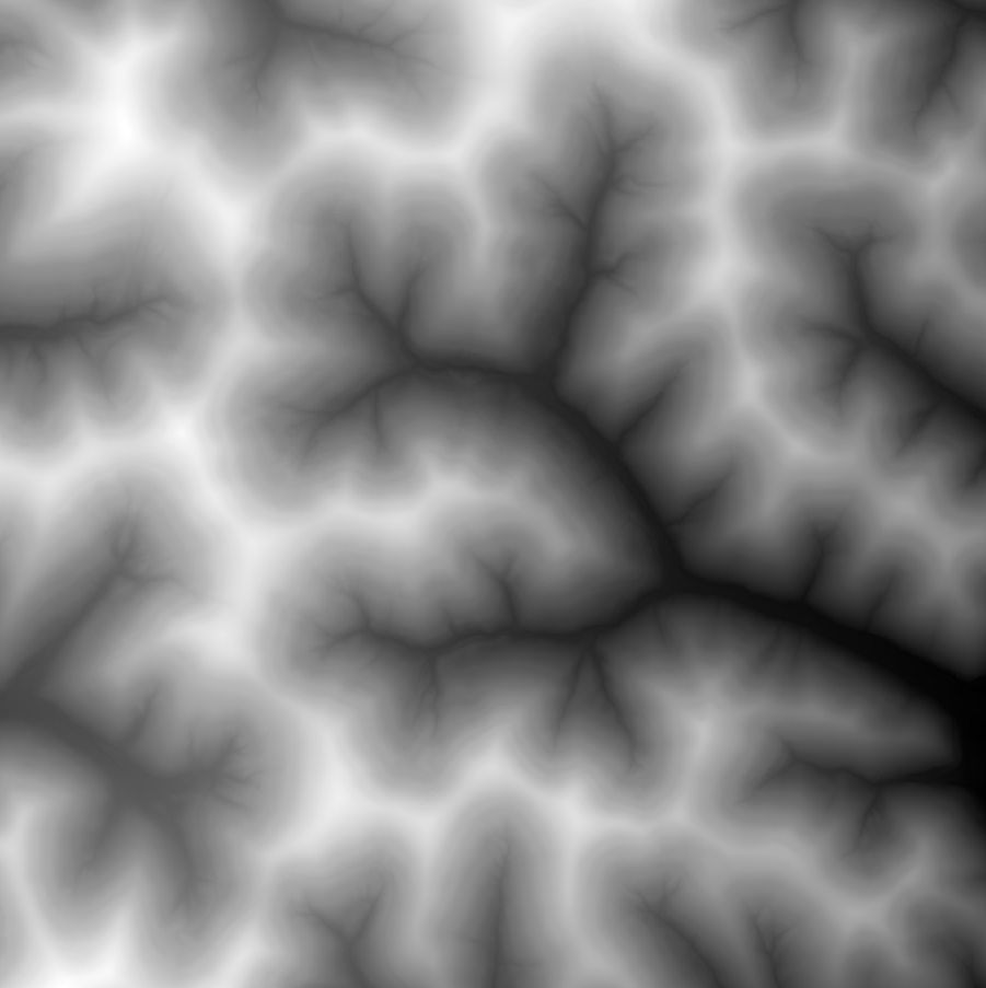 An example of a LiDAR DEM.