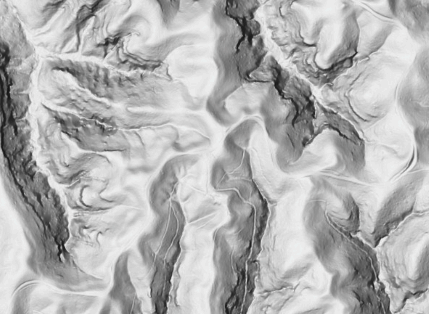 LiDAR map of the Wildcat Trailhead region of the Red River Gorge