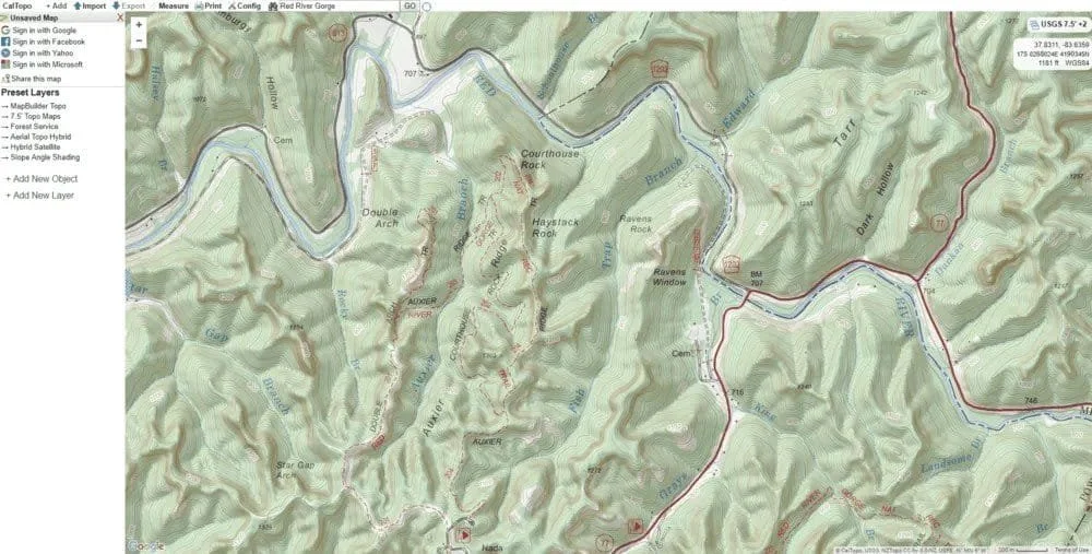 CalTopo Forest Service Layer