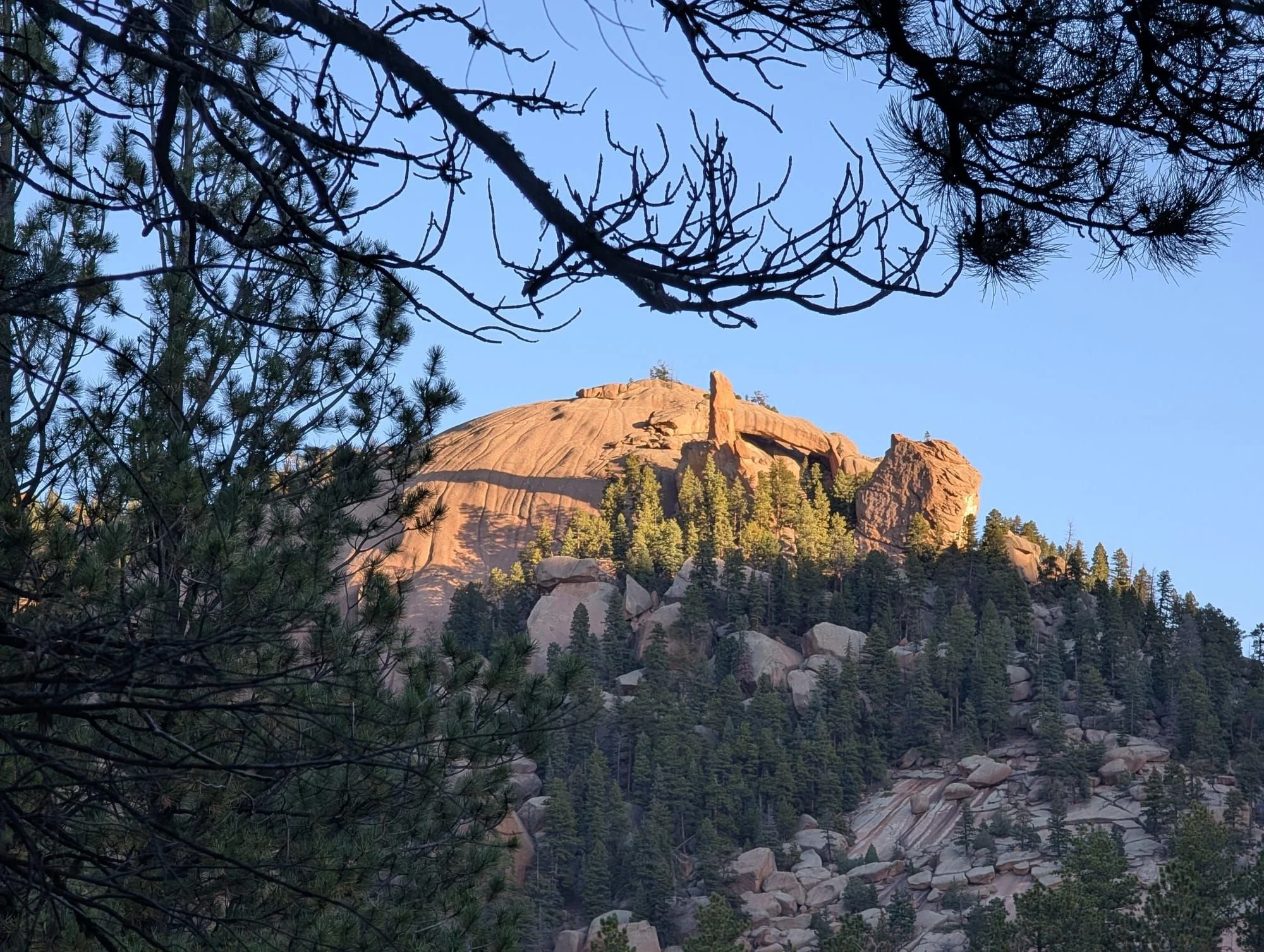 A very zoomed in shot of Harmonica Arch in the Lost Creek Wilderness, Colorado.