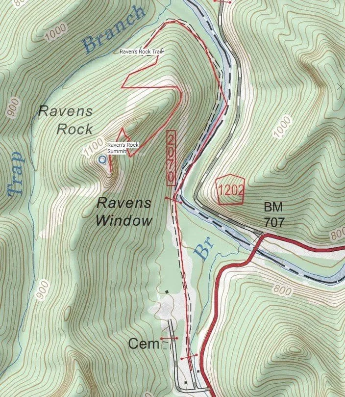 Lines in CalTopo can snap to follow a trail.