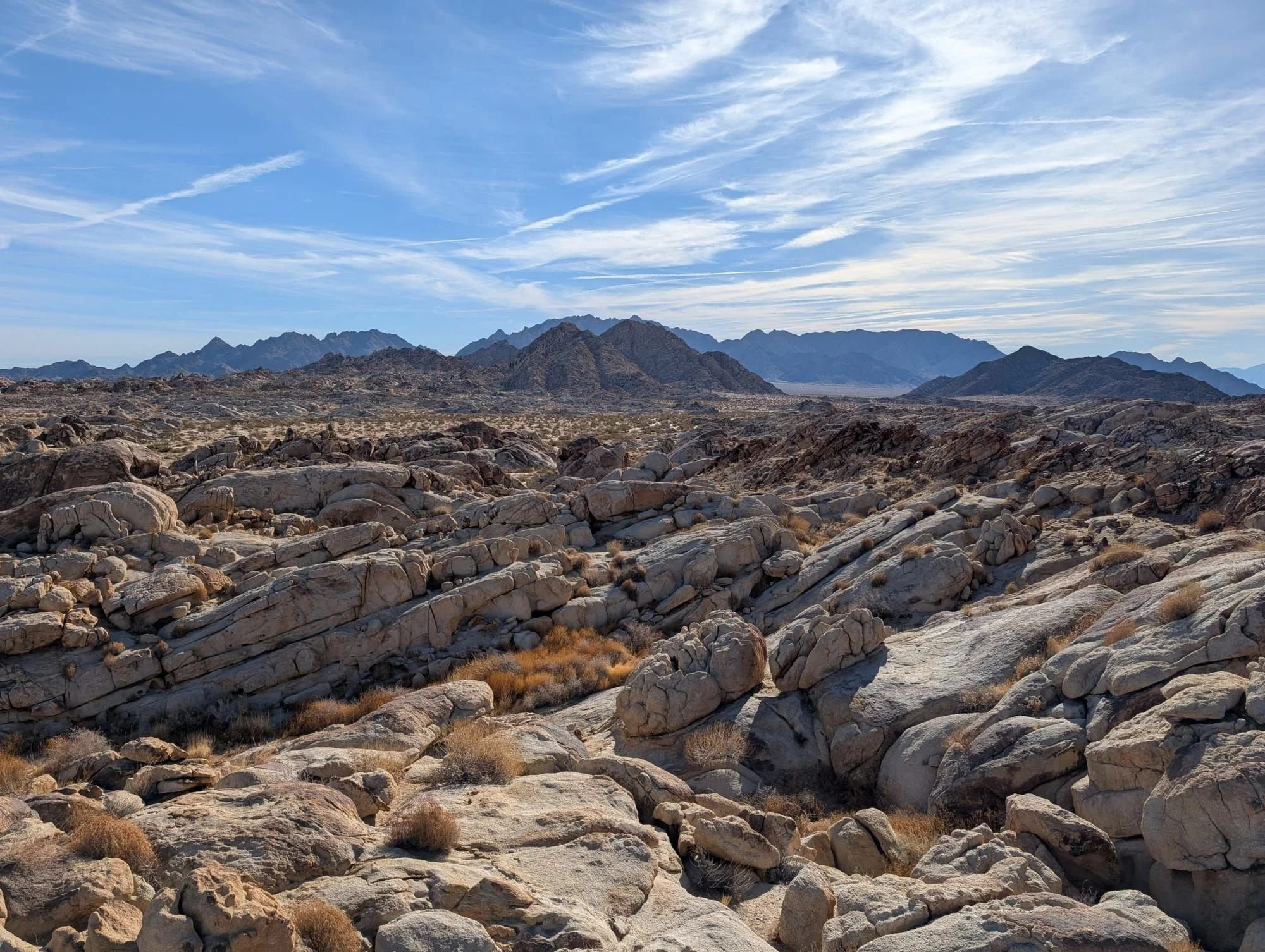 The view of some of the amazing scenery in Joshua Tree National Park, California.