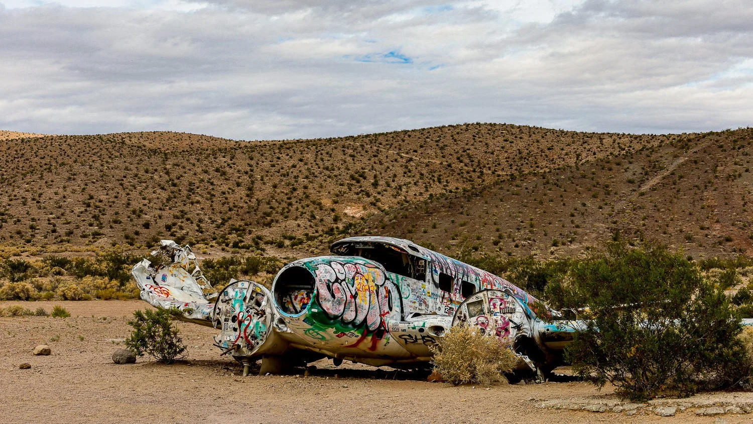 The remains of the crashed Beech C-45G