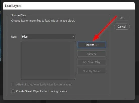 Load layers in Photoshop.