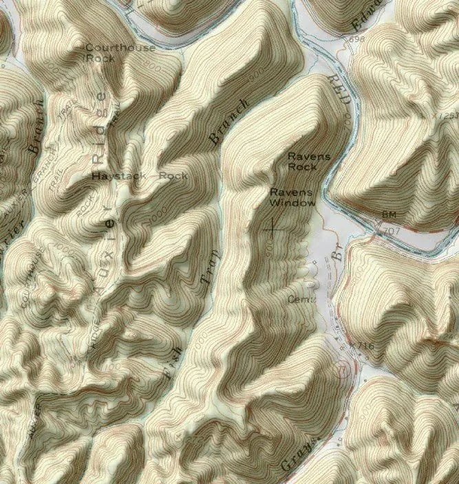 An example of a relief topographic map.