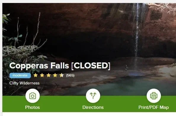 Another example of inaccurate information on AllTrails. They’ve had this listed as closed for at least six months, which is not accurate.