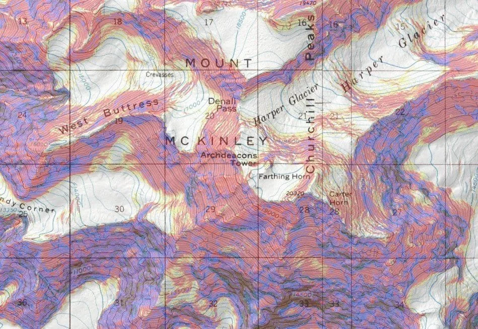 Example slope angle shading for Mt. Denali