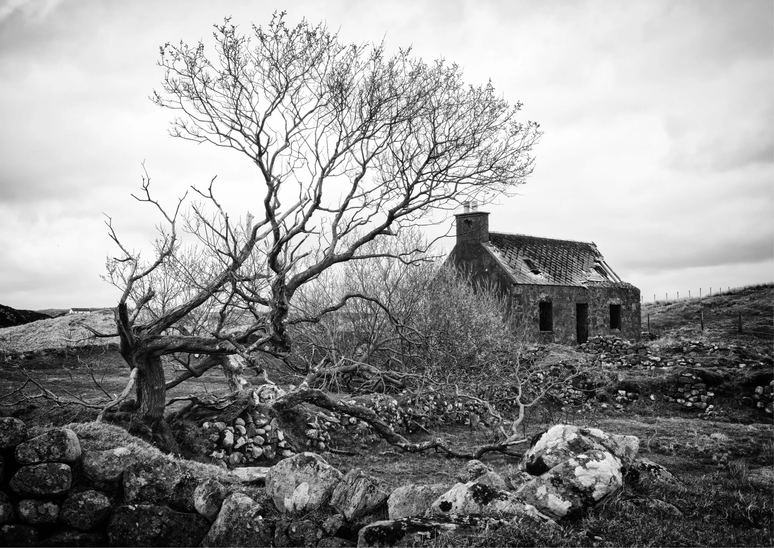 Island Countryside Rustic Past – Fine Art Black & White Photograph