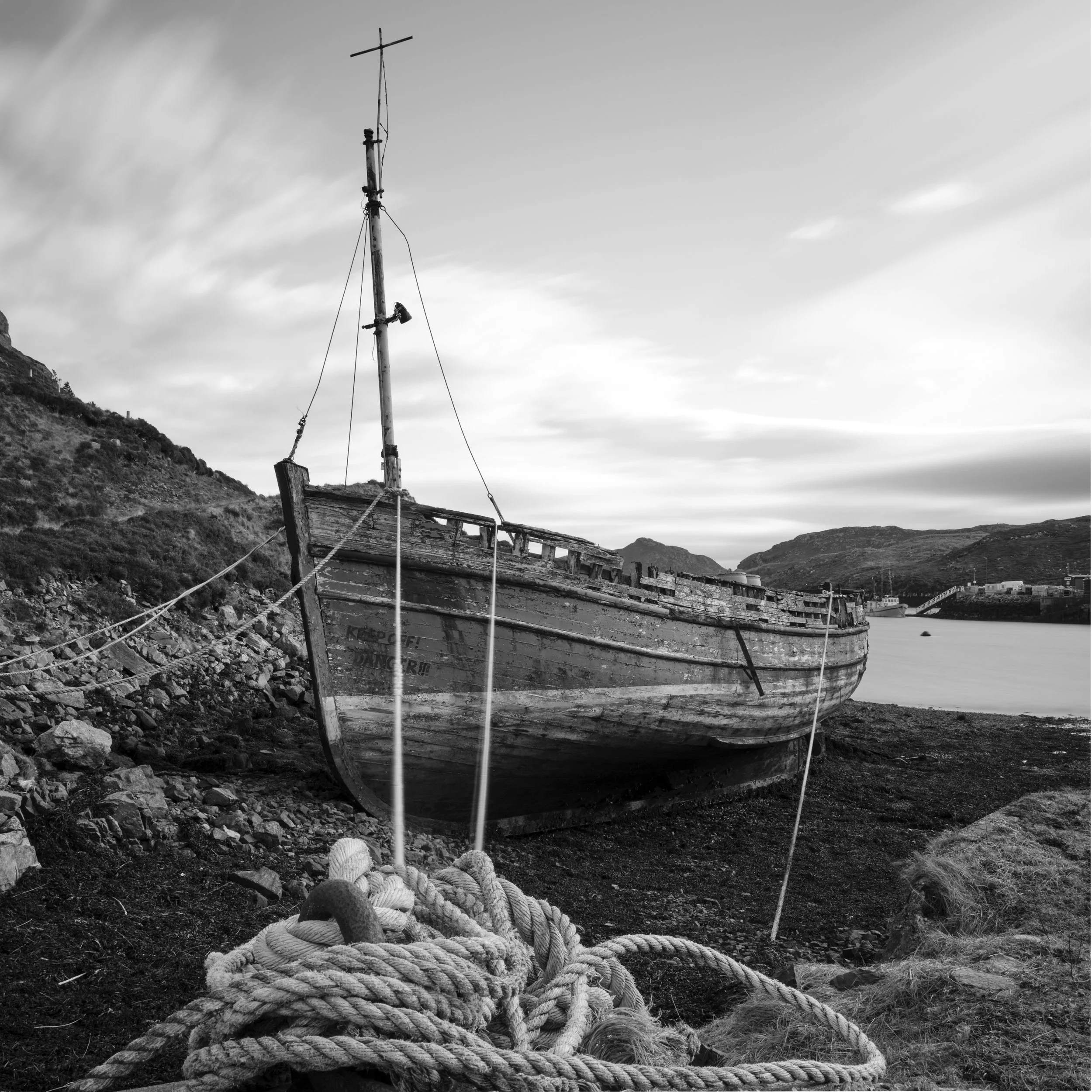 All that remains of the old Fishing Boat.  

Uig - West Lewis.