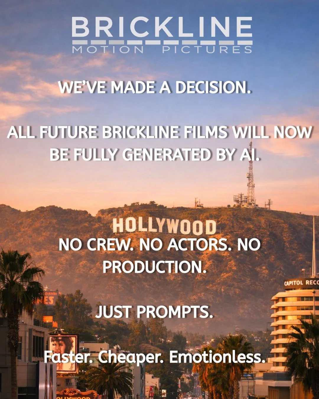 Yeah, that sounds terrible. 

Happy April fools day!

We&rsquo;ll keep making real films with real people. 

#Nebraska #NebraskaFilmmaking