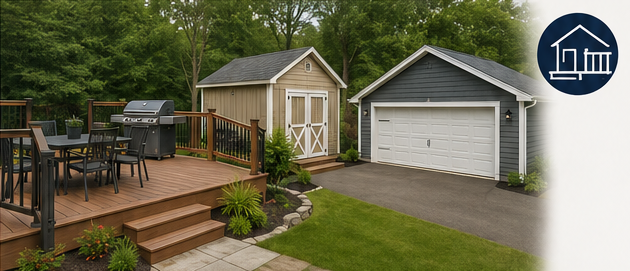 Whether you want a spacious backyard deck, a practical storage shed, or a detached garage, we deliver durable construction and attractive designs tailored to your needs.