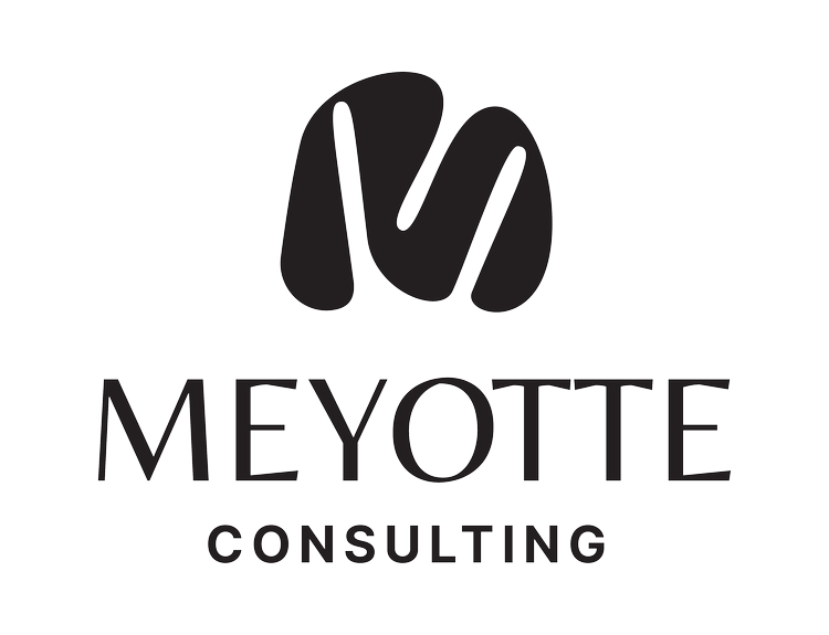 Logo for Meyotte Consulting featuring a stylized 'M' above the company name in bold uppercase letters, with 'Consulting' underneath in smaller font.